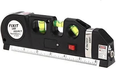 HIGH Q FIXIT Laser Level Horizontal Vertical Measure 8FT Aligner Rulers Multipurpose Accurate Line Tape Adjusted With Cross Light Magnetic Line Level(19 cm)