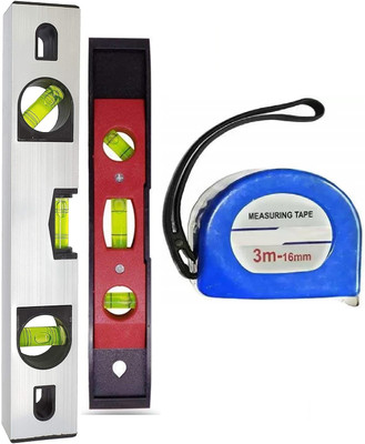 Gadariya King High Quality3 Meter Measurement Tape with 12&9 inch_ carpentor level Magnetic Magnetic Carpenter's Level(30 cm)