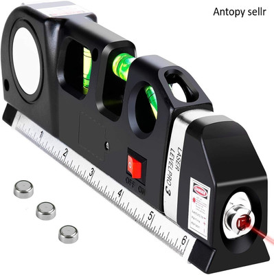 Antopy Multipurpose Laser Level Kit - Standard Cross Line Leveler Beam Tool all-in-one laser level tool with measuring scale tape measure laser beam Non-magnetic Line Level(30 cm)