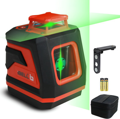 iBELL IBL LL5-45 Professional Green Beam Self-Leveling 45m/131ft 5-Line Laser Level, 4 Horizontal & 1 Vertical, High Precision ±0.3mm/m, IP54 Waterproof, Magnetic Engineer's Precision Level(15 cm)