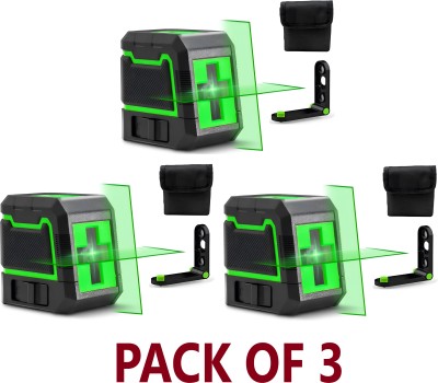 XPR3SS LL2 Pack of 3 Green Laser Level 30m(98ft) Self-Levelling Cross Line Laser Level With 360° Vertical/Horizontal With Magnetic Bracket Adjustable Brightness Magnetic Line Level(8 cm)