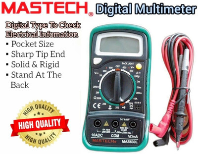 GoodsBazaar MAS830L with High Quality Probes AC/DC Voltage & DC Current Pocket Multitester Digital Multimeter(Green, Black 2000 Counts)