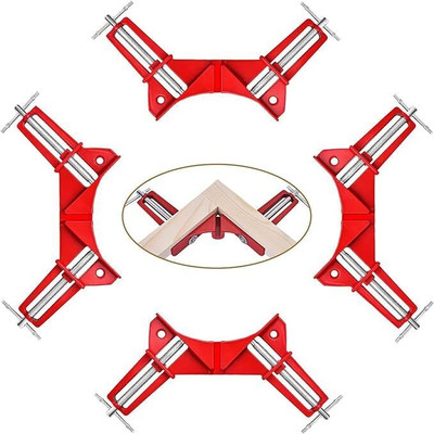 NIKTION Corner Clamps for Woodworking, 90 Degree Right Angle Clamps Set of 4Pc Lever Tool(17 cm)