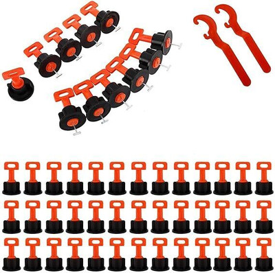 NIKTION 100 PCs Tile Leveling System Kit Reusable Tile Leveler Needle Thickness 1.5MM Lever Tool(22 cm)