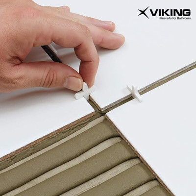Viking Tile Spacer with Height 8mm (white) 100 Pcs/Pkt) Lever Tool(2.5 cm)