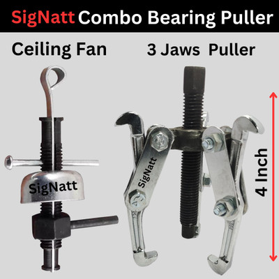 SIGNATT Bearing Puller Tools Combo Set 3 Jaws With Ceiling Fan Bearing Puller Lever Tool(4 inch)