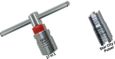 4MECH 17-IN-1+STAR/PULSAR-CLUTCH-NUT Heavy-Duty, Magnet Flywheel Puller Set Lever Tool(18 cm)