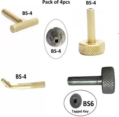 ARQEST 4Pieces BS4 & BS6 Multi-Vehicle Tappet Adjust Setting Key Tools for Motorbike d1 Vehicle Tool Kit