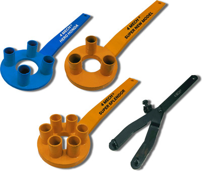 4MECH 4 Pin-Light+3 Pin-Heavy+6 Pin-Heavy-Super+Magnet Scissor, Clutch Holder Set Single Sided Combination Wrench(Pack of 4)