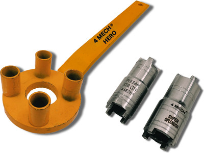 4MECH 4 Pin-Heavy+2 Clutch Nut, Multivehicle, Clutch Holder Set Lever Tool(30 cm)