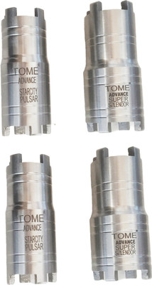 TOM MULTIBIKES CLUTCH NUT SET (2 x SUPER SPLENDOR, 2 x PULSER / STAR CITY) SPANNER HARDNED AND TEMPERED MADE ON CNC MACHINE Lever Tool(6.5 cm)