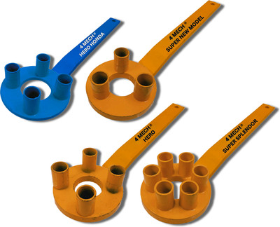 4MECH 4 Pin-Light+3 Pin-Heavy+4 Pin-Heavy+6 Pin-Heavy-Super, Clutch Holder Set Single Sided Combination Wrench(Pack of 4)