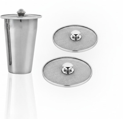 DiosHomes DiosHomes Stainless Steel Small Lid with Knob for Glasses & Cups, 3.5 inch Lid Set, Pack of 3(Stainless Steel)