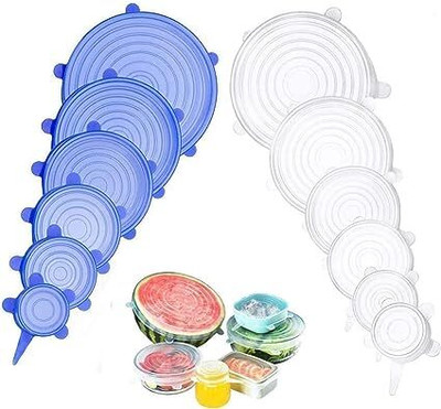 Aric Silicone Stretch Lids Set Of 12 Elastic Reusable Microwave Food Covers 1.5 inch Lid(Silicone)