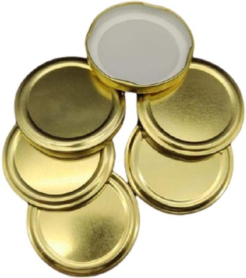 JIGSHTIAL Metal Lug Cap Lid for Glass Jar, 12 Pieces, 63 mm, Gold MATKA AND hexagon 2.48 inch Lid Set(Iron)