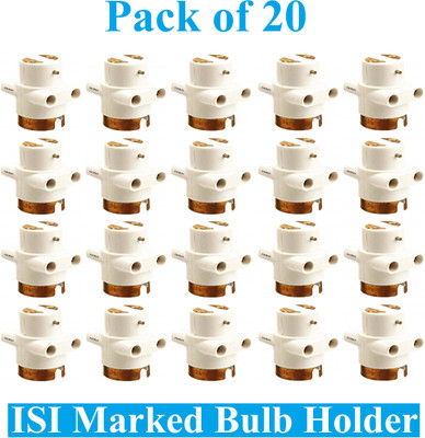 Sauran Pack of 20 2Pin Parallel Adapter with Bulb Holder With Plug Socket (ESP83) Plastic Light Socket(Pack of 20)