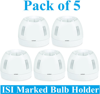 Sauran Pack of 5 Fancy Bulb Holder For Wall Home Light Socket (ESP89) Plastic Light Socket(Pack of 5)
