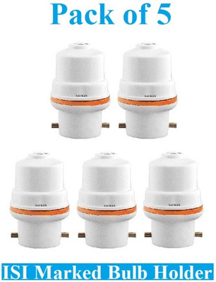 Sauran Pack of 5 Bulb Holder Single Adaptor For Electric Fitting Light Socket (ESP81) Plastic Light Socket(Pack of 5)