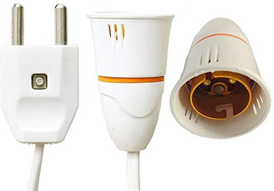 JELECTRICALS 7 Meter White Wire With Holder Copper Light Socket(Pack of 1)