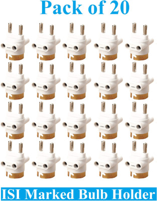 Sauran Pack of 20 Holder 2 Pin Parallel Adapter with Light/Bulb Holder and Plug Socket Paper Light Socket(Pack of 20)