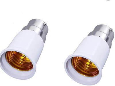 HomesElite B22 to E27 Base Socket Lamp Holder Plastic Light Socket(Pack of 2)