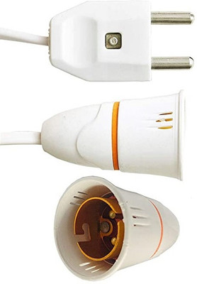JELECTRICALS 4 Meter White Wire With Holder Copper Light Socket(Pack of 1)