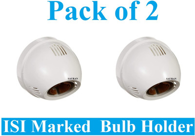 Sauran Pack of 2 Round Angle Bulb Holder for Domestic and Commercial Use (ESP75) Plastic Light Socket(Pack of 2)