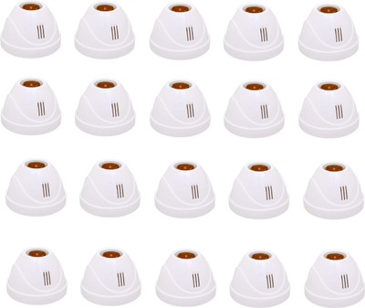 Cordnet White Fancy Battan Bulb Holder Plastic Light Socket(Pack of 20)