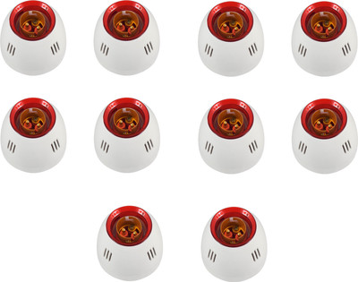 JELECTRICALS Fancy Red Ring Bulb Holder - Pack of 10 Plastic Light Socket(Pack of 10)