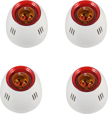 JELECTRICALS Fancy Red Ring Bulb Holder - Pack of 4 Plastic Light Socket(Pack of 4)