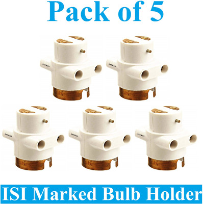 Sauran Pack of 5 2Pin Parallel Adapter with Bulb Holder With Plug Socket (ESP83) Plastic Light Socket(Pack of 5)