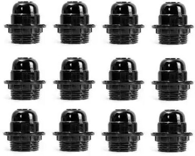 SVDK Screw Type Holder, E27 Black Ring Type for Table Lamps Lights Plastic Light Socket(Pack of 12)