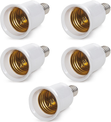 Eve Hanger E14 TO E27 Bulb Convertor Lamp Base Socket, Bulb Adapter Plastic Light Socket(Pack of 5)