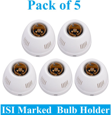 Sauran Pack of 5 Ring Bulb Holder for Wall Lamp (ESP70) Plastic Light Socket(Pack of 5)