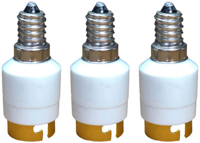 DECOBELL 3 Pcs E14 to B22 Adapter Conversion Socket High Quality Fireproof ABS Material Lamp Base Bulb Holder Converter Free Shipping Aluminium, Plastic Light Socket(Pack of 3)