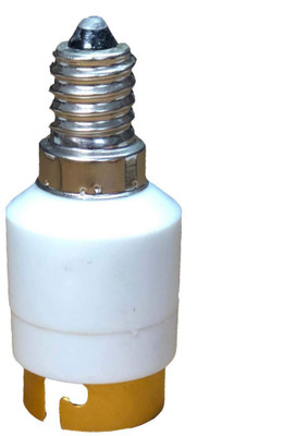 DECOBELL E14 to B22 Base LED Light Lamp Bulb Fireproof material Adapter Converter Socket Change Plastic, Aluminium Light Socket(Pack of 1)