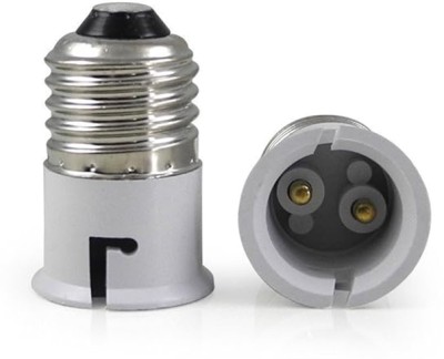 SVM Products E27 to B22 Plastic Screw Base Socket Lamp Holder Light Bulb Converter Adapter Plastic, Copper Light Socket(Pack of 2)