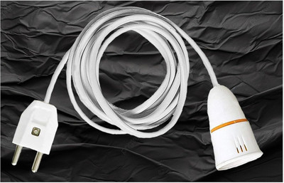 Tia Crafts Electric Bulb Holder with Extension Cable or Flexible Wire & 2-Pin Plug (10mtr) Plastic Light Socket(Pack of 1)