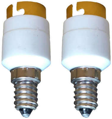 DECOBELL E14 to B22 Adapter Edison E14 to Bulb Base LED Light Lamp Bulb Socket Change PBT Fireproof Holder Adapter Converter Plastic Light Socket(Pack of 2)