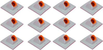 Prop It Up DECORATIVE SQUARE ANGLE FANCY BULB BUTTON HOLDER WALL White\Orange Plastic Plastic, Brass Light Socket(Pack of 12)