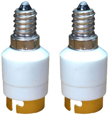 DECOBELL 2 PCS Plug Extender Lamp holder E14 to B22 Base Socket LED Halogen Light Lamp Bulb Adapter Converter Holder Plastic Light Socket(Pack of 2)