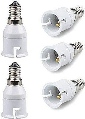 M2 LOOK E14 to B22 Bulb Convertor Lamp Base Socket, Bulb Adapter – White (Pack of 5 PC} Plastic Light Socket(Pack of 5)