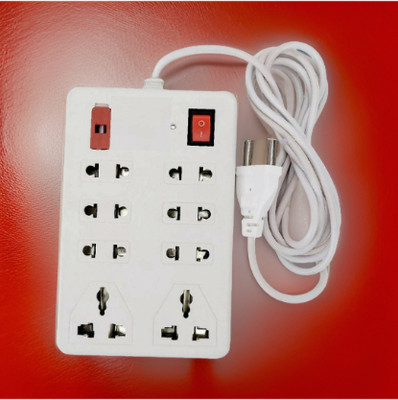 LifoDora Pin Extension Cord 8 Socket Extension Boards (White, 2 m) dfva69 8 A Two Pin Socket