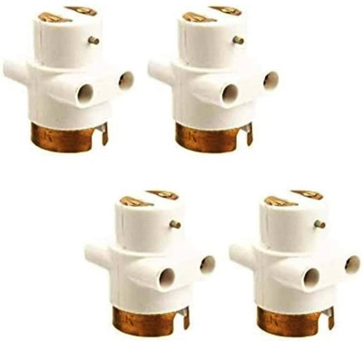 Sauran Pack of 4 2Pin Parallel Adapter with Bulb Holder With Plug Socket (ESP83) Plastic Light Socket(Pack of 4)
