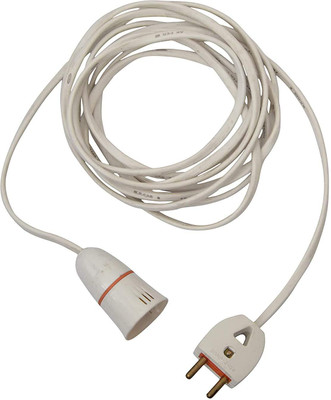 udayog flexible 3mtr copper wire with 2pinplug&bulb holder(white) Plastic Light Socket(Pack of 1)