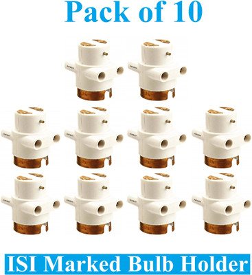 Sauran Pack of 10 2Pin Parallel Adapter with Bulb Holder With Plug Socket (ESP83) Plastic Light Socket(Pack of 10)