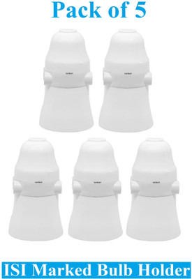 Sauran Pack of 5 Pendant Bulb Holder with Female Plug for Led/Electric Bulb (ESP80) Plastic Light Socket(Pack of 5)