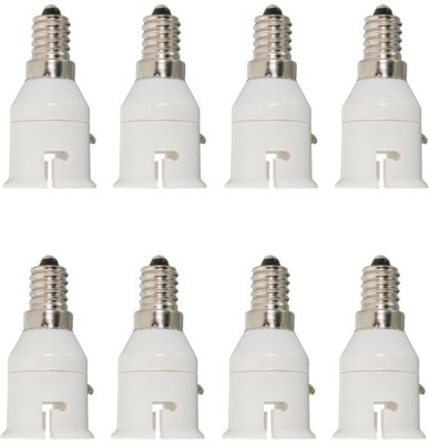 vibunt E 14 TO B22 Lamp Base Led Bulb Converter Holder LED Lamp Adapter Plasti Copper, Plastic Light Socket(Pack of 8)