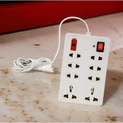 LifoDora 8 SOCKET 2 SWITCHES EXTENSION CORD/ EXTENSION BOARD XCX72 Plastic Light Socket(Pack of 1)