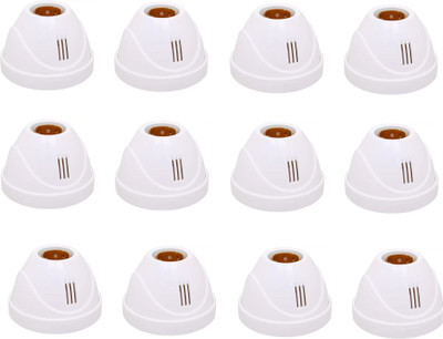 Cordnet White Fancy Battan Bulb Holder Plastic Light Socket(Pack of 12)